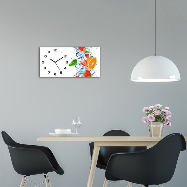Skleněné hodiny na stěnu tiché Ovoce s ledem pl_zsp_60x30_f_66265716
