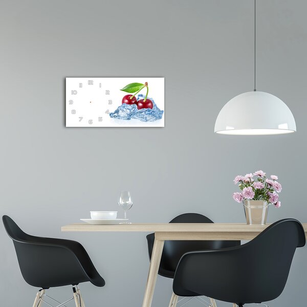 Skleněné hodiny na stěnu tiché Višně s ledem pl_zsp_60x30_f_66141218
