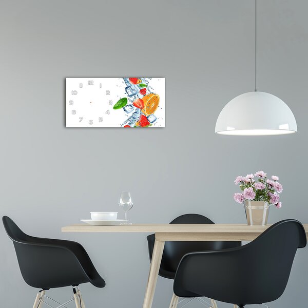 Skleněné hodiny na stěnu tiché Ovoce s ledem pl_zsp_60x30_f_66265716