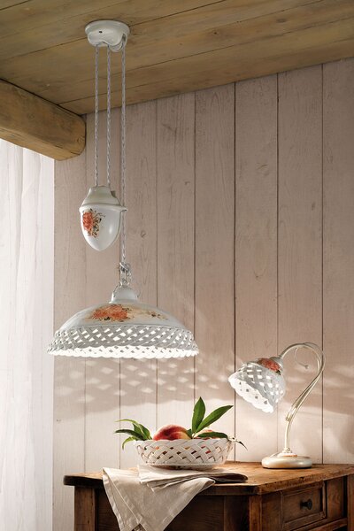 Ferroluce Závěsné svítidlo s kladkou VERONA, ∅ 32 cm, 1xE27
