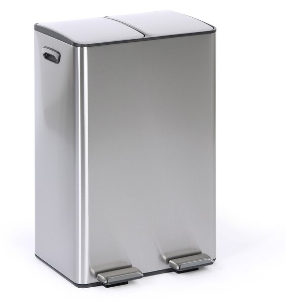 Koš na tříděný odpad, 2x 30 l, nerez, nášlapný