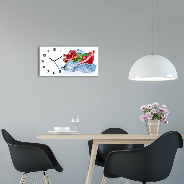 Skleněné hodiny na stěnu tiché Granátové jablko s ledem pl_zsp_60x30_f_66694236