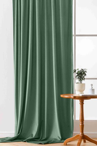Mentolový zatemňovací závěs VELVET 140x250 cm Zavěšení: Řasící páska