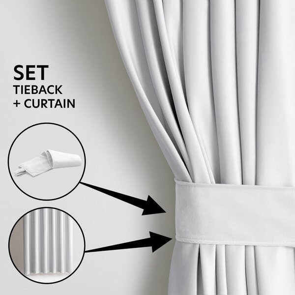 Bílý sametový dimout závěs 140x245 cm Pleat – Restilo
