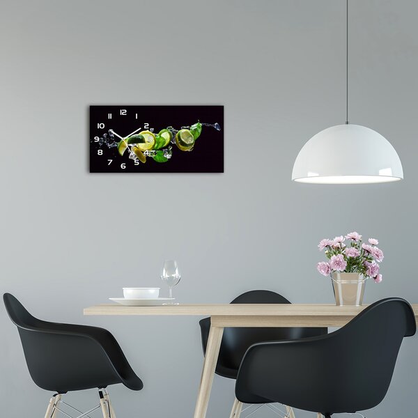 Moderní skleněné hodiny na stěnu Mojito pl_zsp_60x30_f_66945835