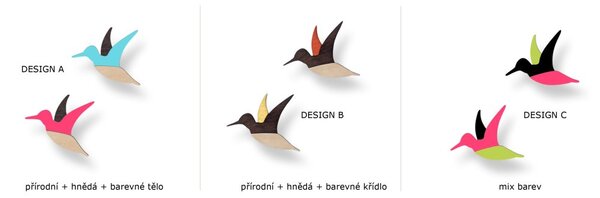 Věšák Ptáček 7 cm Design A