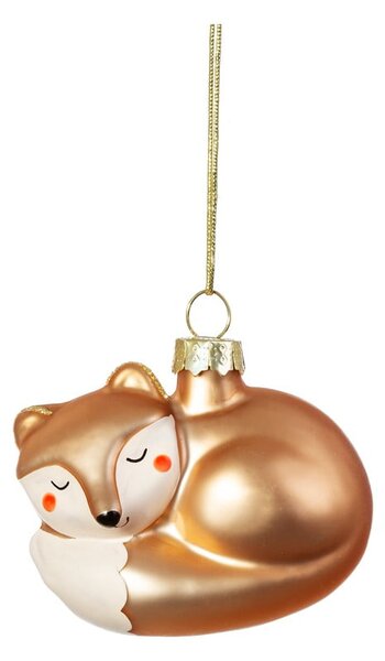 Skleněná ručně vyrobená vánoční ozdoba 6,5 cm Baby Fox – Sass & Belle