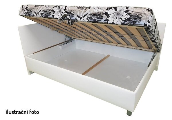 Rohová čalouněná postel s úložným prostorem Sára, 140x200cm