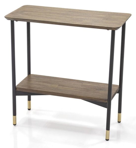 LivinHill Odkládací stolek Maze 60 cm z masivu hnědý/černý