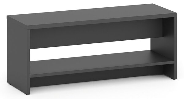Šatní lavice s policí na boty, zesílená, délka 1000 mm, grafit