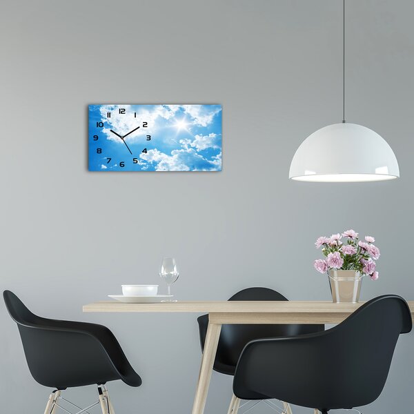 Skleněné hodiny na stěnu Mraky na nebi pl_zsp_60x30_f_67625957