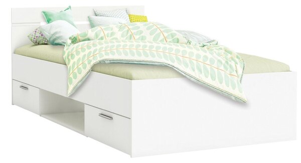Multifunkční postel s úložným prostorem Michigan 90x200, lamino, bílá