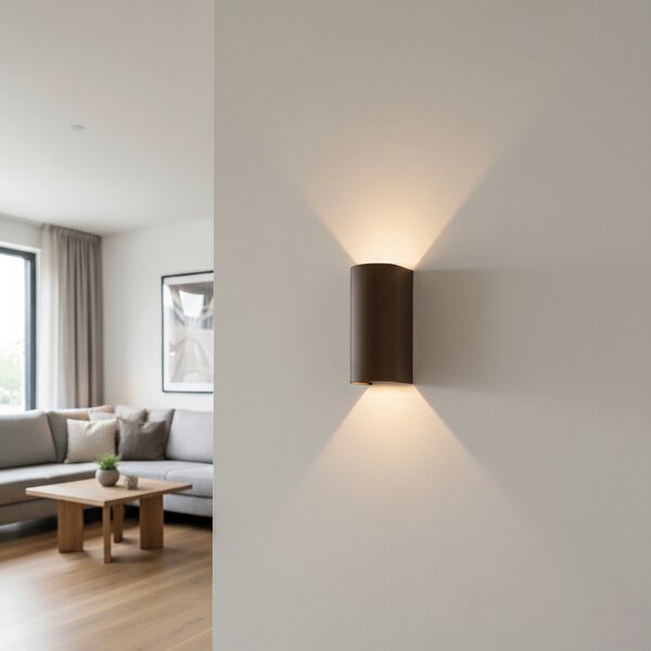 ACB Iluminacion Venkovní nástěnné LED svítidlo GLOWI, 2x5,5W, CRI90, CCT switch 2700-3000K, IP65 Barva: Černá