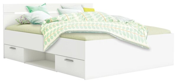 Multifunkční postel s úložným prostorem Michigan 140x200, lamino, bílá