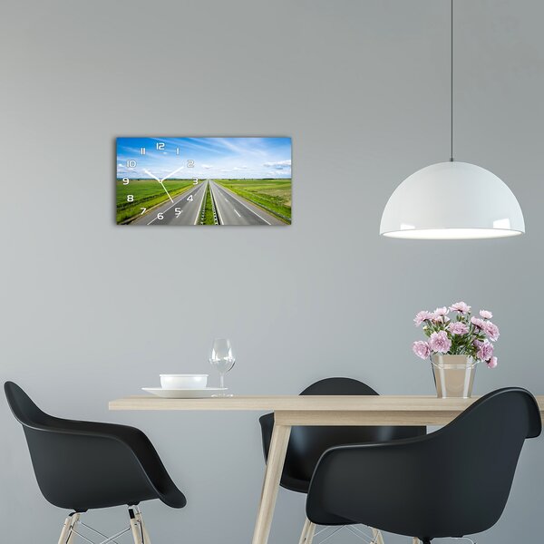 Moderní skleněné hodiny na stěnu Dálnice pl_zsp_60x30_f_68373301