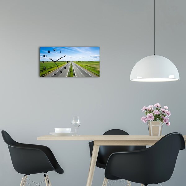Moderní skleněné hodiny na stěnu Dálnice pl_zsp_60x30_f_68373301