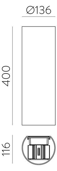 ACB Iluminacion Venkovní LED svítidlo KOWA, v. 40 cm, 2x5,5W, CRI90, CCT switch 2700-3000K, IP65 Barva: Zlatá