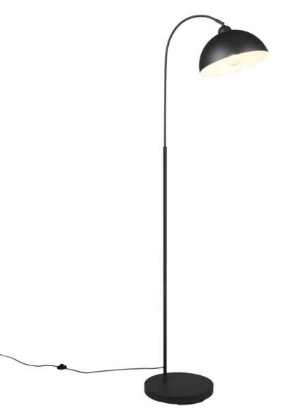Trio Leuchten R41871032 SIERRA - Stojací oblouková lampa v černé barvě, 1 x E27, 170cm (Stojací lampa do obýváku v černé barvě s nášlapným vypínačem)