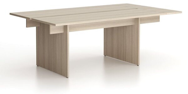 Jednací kancelářský stůl SOLID + 1x přísed, 210x125 cm, dub přírodní