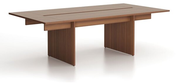 Stůl jednací SOLID + 2x přísed, 2400 x 1250 x 743 mm, ořech
