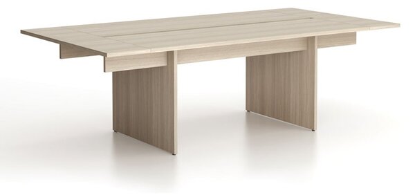 Jednací kancelářský stůl SOLID + 2x přísed, 240x125 cm, dub přírodní