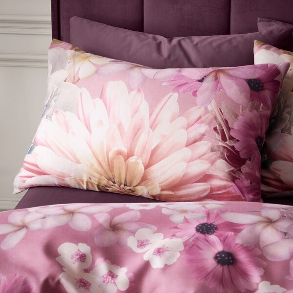 Růžové povlečení na jednolůžko 135x200 cm Rosemoor Floral – RHS