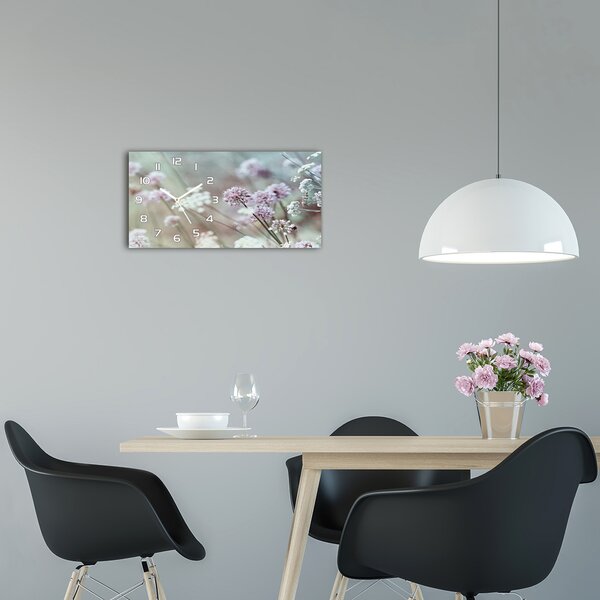 Skleněné hodiny na stěnu tiché Divoké květiny pl_zsp_60x30_f_68608156