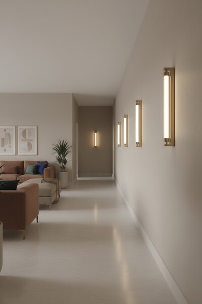 ACB Iluminacion Nástěnné LED svítidlo LINEO, 11W, v. 90 cm, CRI90, CCT 2700-3000K, IP44 Barva: Černá, Stmívání a řízení: ON/OFF
