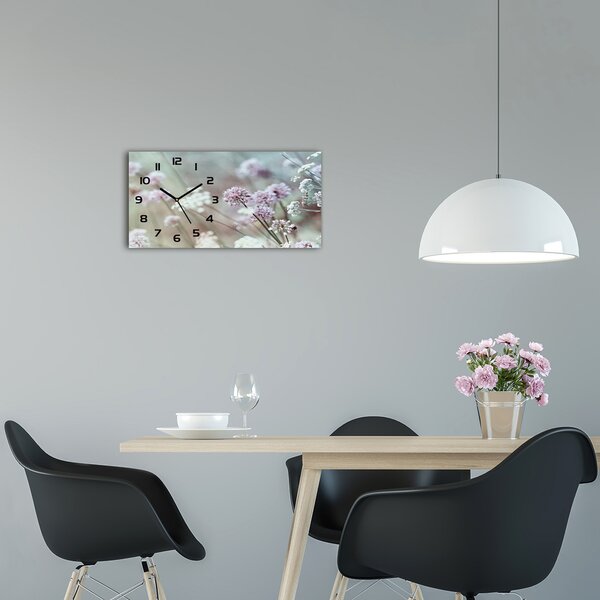 Skleněné hodiny na stěnu tiché Divoké květiny pl_zsp_60x30_f_68608156