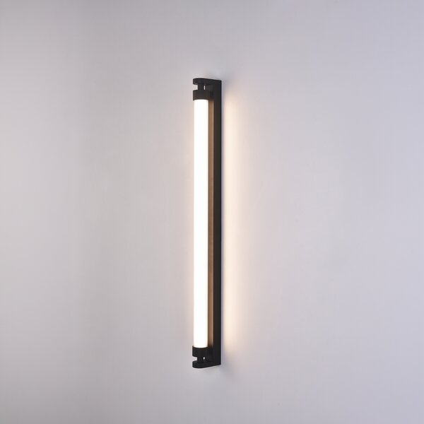 ACB Iluminacion Nástěnné LED svítidlo LINEO, 11W, v. 90 cm, CRI90, CCT 2700-3000K, IP44 Barva: Černá, Stmívání a řízení: ON/OFF