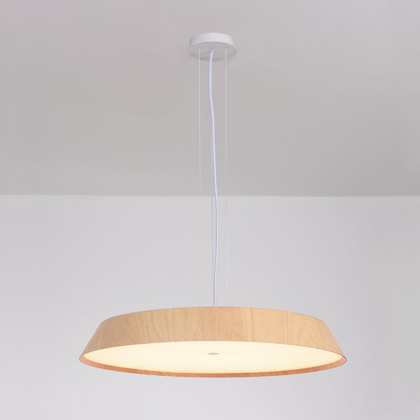 ACB Iluminacion Závěsné LED svítidlo CORA, 50W, Ø 61 cm, CRI90, CCT switch 2700-3000K Barva: Dubové dřevo-bílá, Stmívání a řízení: ON/OFF