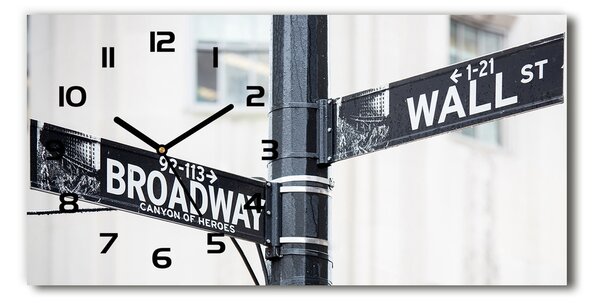 Skleněné hodiny na stěnu Wall Street znak pl_zsp_60x30_f_69248312