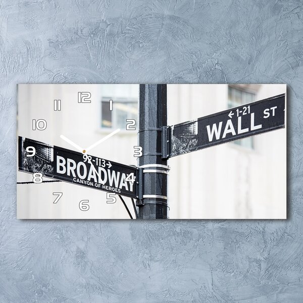 Skleněné hodiny na stěnu Wall Street znak pl_zsp_60x30_f_69248312