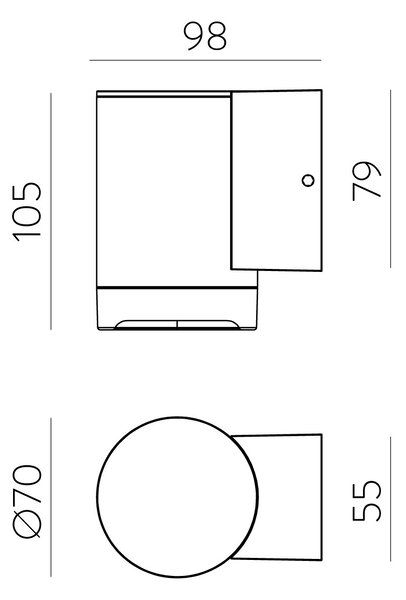 ACB Iluminacion Venkovní nástěnné svítidlo ARTIC, 1xGU10, v. 10,5 cm, IP65 Barva: Bílá