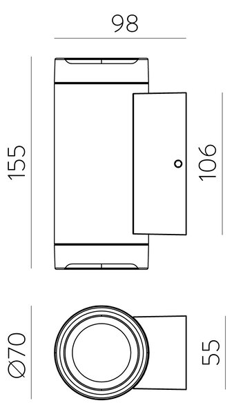 ACB Iluminacion Venkovní nástěnné svítidlo ARTIC, 2xGU10, v. 15,5 cm, IP65 Barva: Bílá