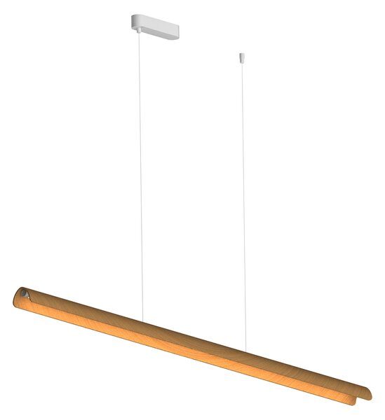 ACB Iluminacion Závěsné lineární LED svítidlo ALMA, 22W, d. 150 cm, CRI90, CCT switch 2700-3000K Barva: Dubové dřevo-bílá, Stmívání a řízení: ON/OFF