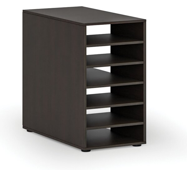 Přístavná policová skříňka k pracovnímu stolu PRIMO WOOD, pravá, wenge
