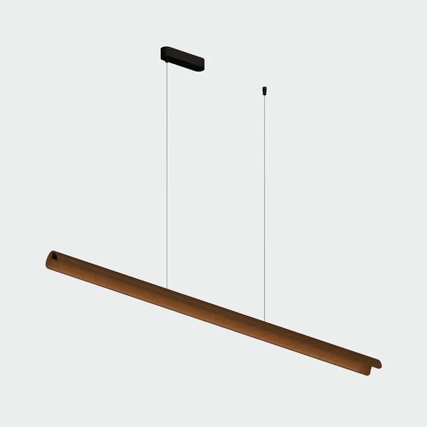 ACB Iluminacion Závěsné lineární LED svítidlo ALMA, 22W, d. 150 cm, CRI90, CCT switch 2700-3000K Barva: Dubové dřevo-bílá, Stmívání a řízení: ON/OFF