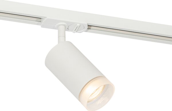 Moderní bodové světlo s bílým kroužkem pro 1-fázový kolejnicový systém GU10 50mm - Iconic Jeana