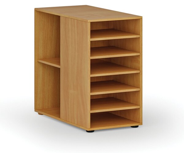 Přístavná policová skříňka k pracovnímu stolu PRIMO WOOD, levá, buk
