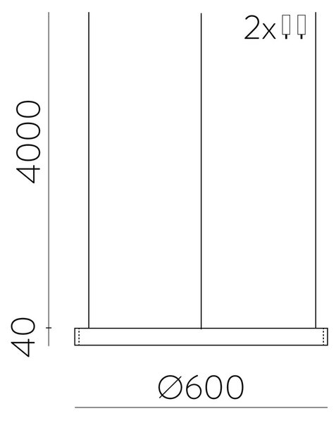 ACB Iluminacion Závěsné LED svítidlo LOOP, 52W, Ø 60 cm, CRI90, CCT switch 2700-3000K Barva: Černá
