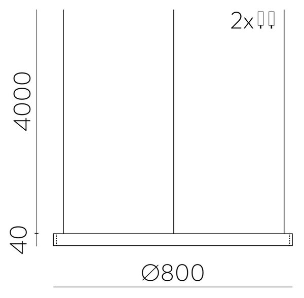 ACB Iluminacion Závěsné LED svítidlo LOOP, 65W, Ø 80 cm, CRI90, CCT switch 2700-3000K Barva: Černá