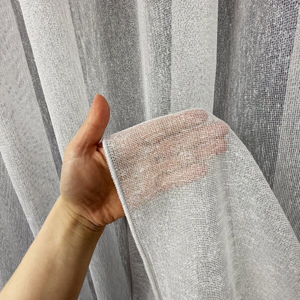 Voálová záclona Shine bílá s olůvkem metráž Ervi 22720