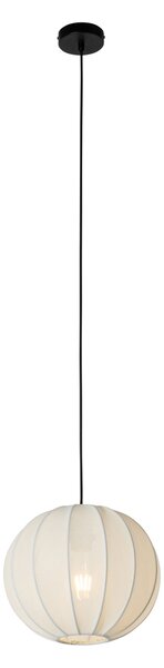 Stylové závěsné svítidlo Japandi z hedvábí, bílé, 30 cm - Plu
