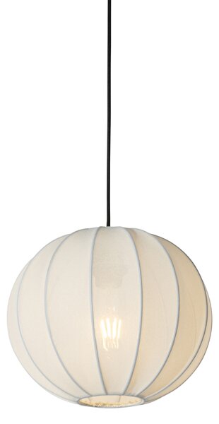 Stylové závěsné svítidlo Japandi z hedvábí, bílé, 30 cm - Plu