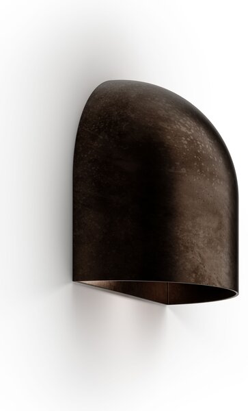 Il Fanale 298.01.OS Mask, obloukové nástěnné svítidlo z mosazi pro nepřímé osvětlení, LED 6W 3000K, průměr 14cm, IP65