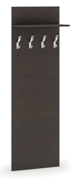 Věšáková stěna HORIZONT, 4 háčky, police, léta vodorovně, wenge