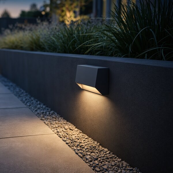 Moderní venkovní nástěnné svítidlo tmavě šedé vč. LED IP65 - Sandstone 2