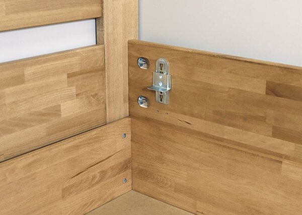 Zvýšená postel s úložným prostorem Orfeus, 140x200, masiv buk
