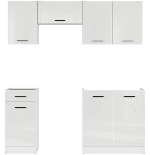 Kuchyň JUNONA MODUL VERZE2 BBL TAFLA 180 cm, bílá/bílá křída lesk
